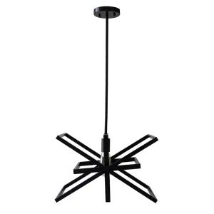 1 Light Pendant in Matte Black - Stylish Geometric Design with Adjustable Height for Modern Spaces