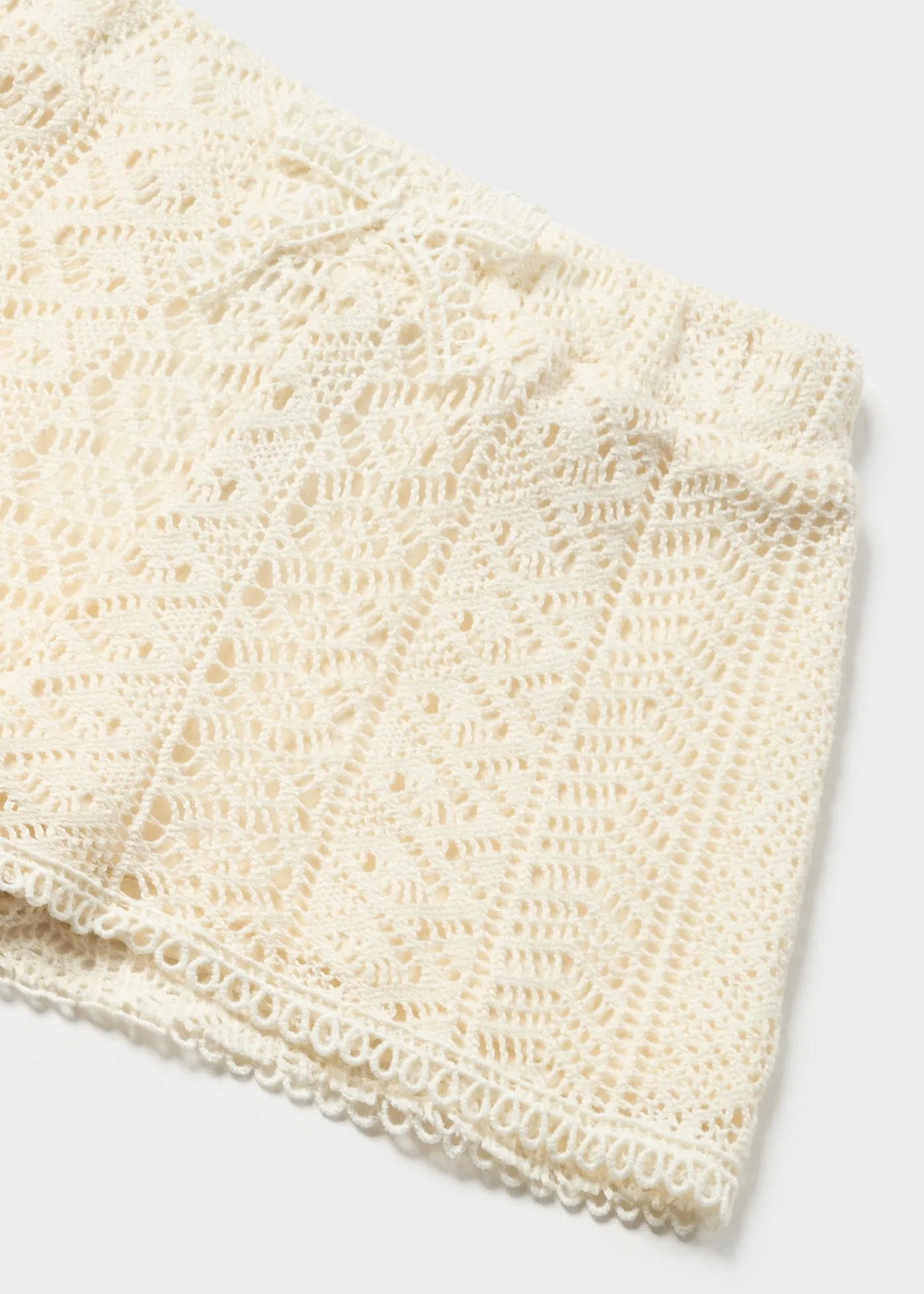 1235 - Guipure short set for baby girl - Chickpea