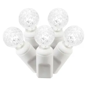 25Ft. LED String 50Lt. Pure White G12 Berry Lights White Wire