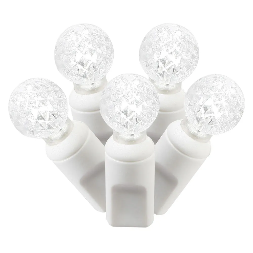 25Ft. LED String 50Lt. Pure White G12 Berry Lights White Wire