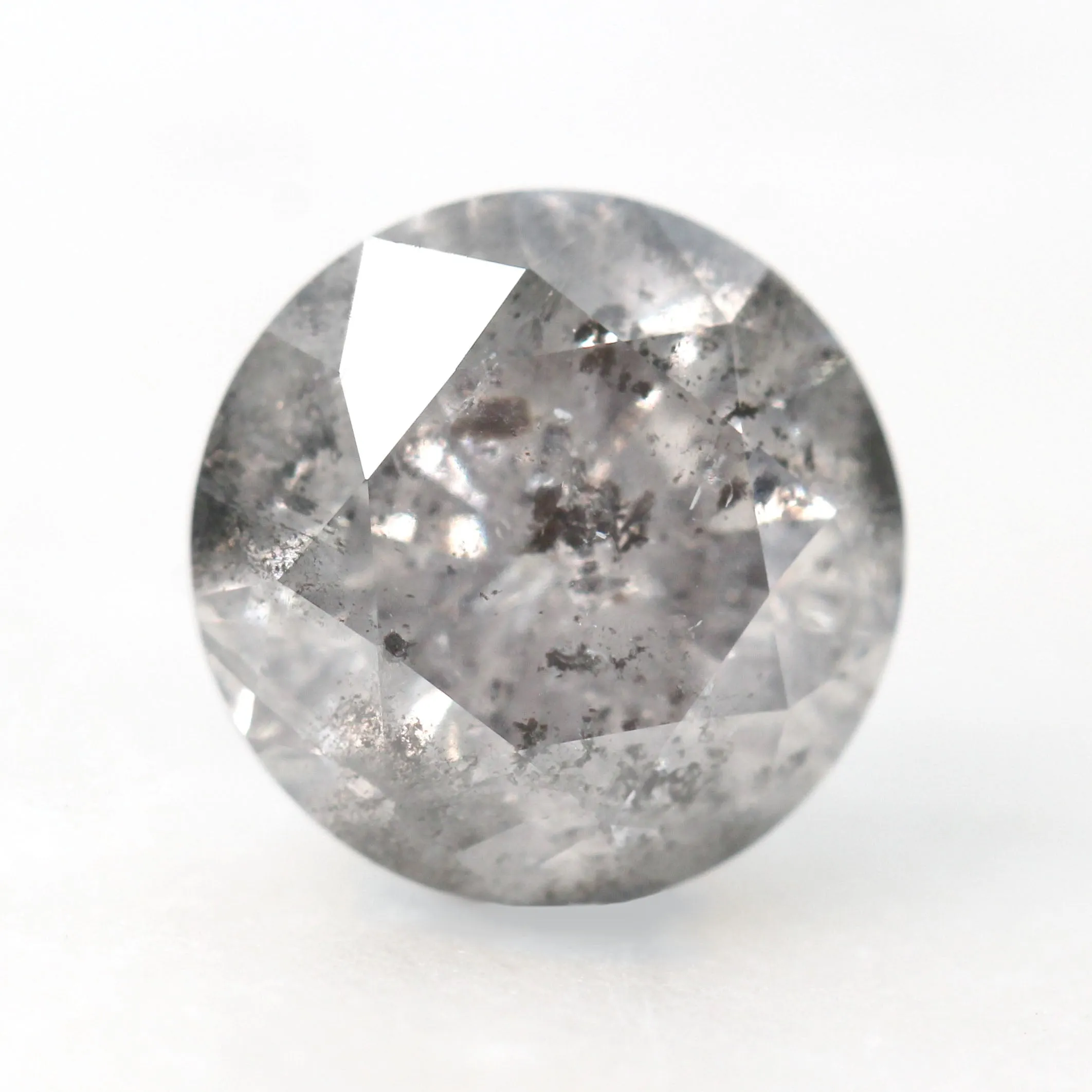 3.54 Carat Round Celestial Stormy Gray Salt and Pepper Diamond for Custom Work - Inventory Code SGR354