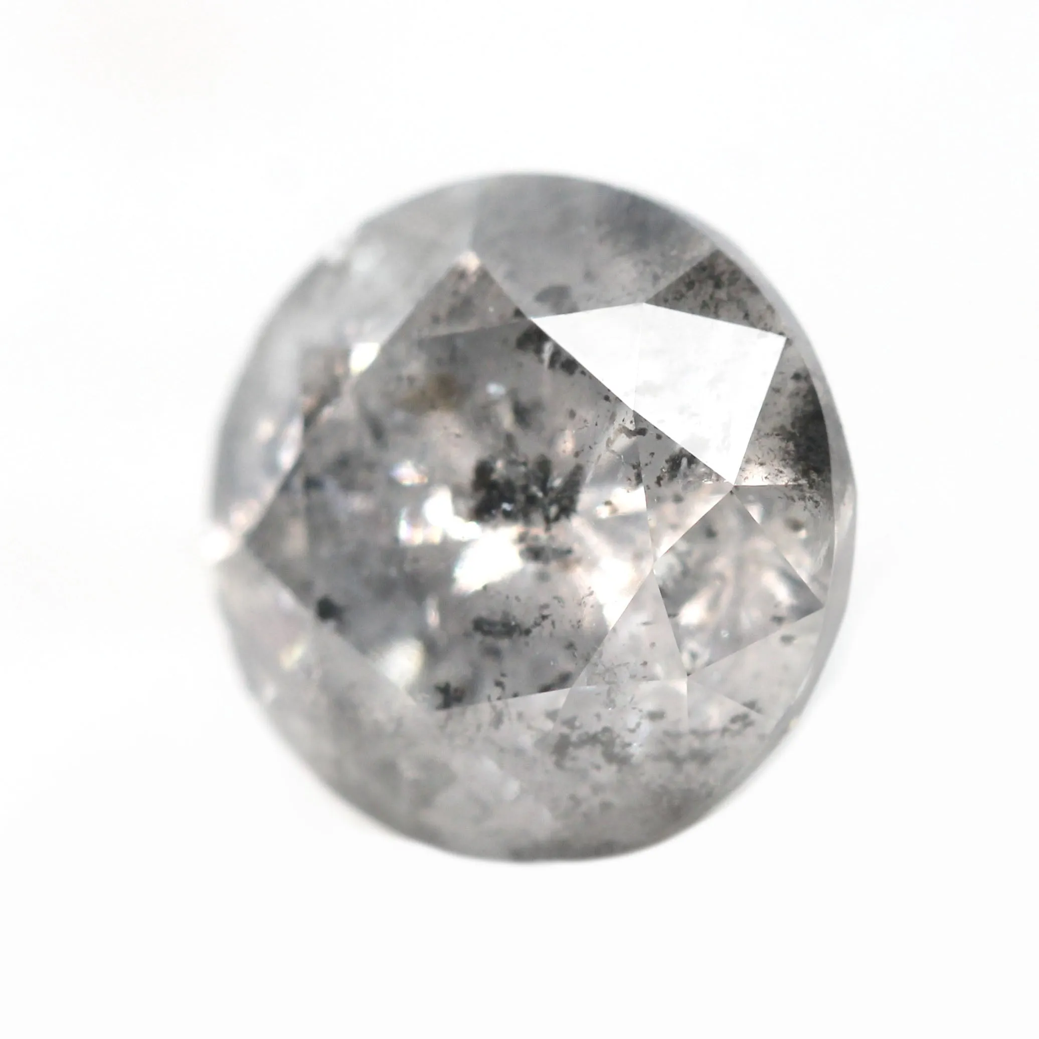 3.54 Carat Round Celestial Stormy Gray Salt and Pepper Diamond for Custom Work - Inventory Code SGR354