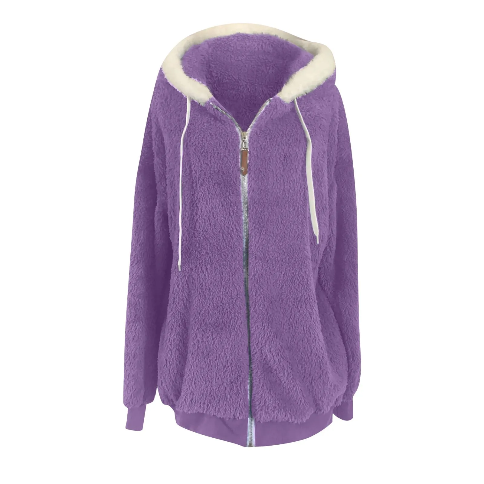 50% Off Clear!Fashion Oversize Winter Coats for Women, Women Plus Size Winter Warm Loose Plush Zip Hooded Jacket Coat Deals Gift for Women