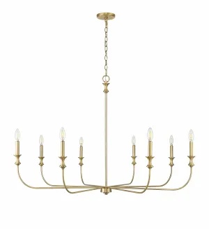 8 Lamps Savanne Chandelier - Vintage Brass - 47.5in Diameter - E12 Candelabra Base