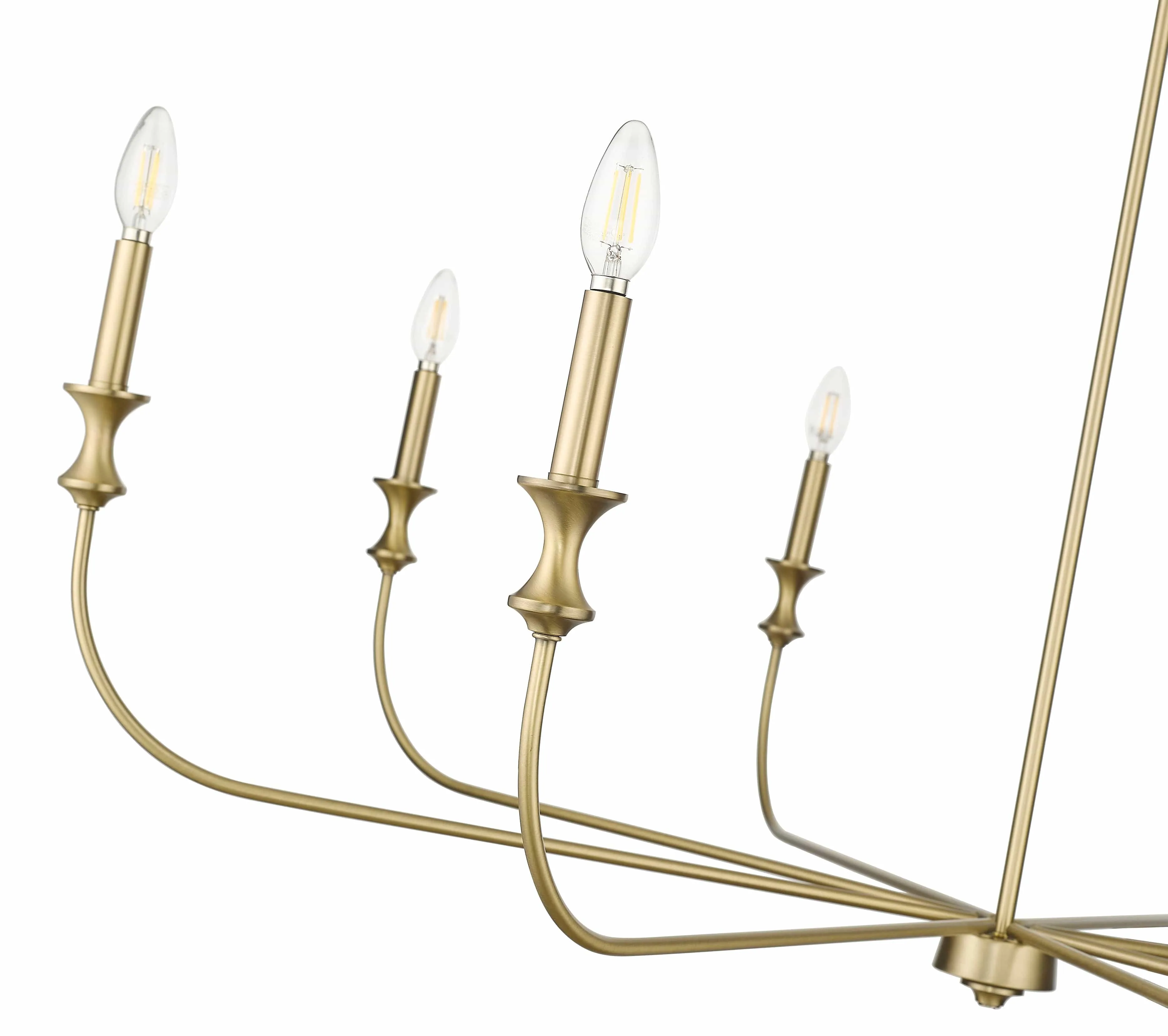 8 Lamps Savanne Chandelier - Vintage Brass - 47.5in Diameter - E12 Candelabra Base