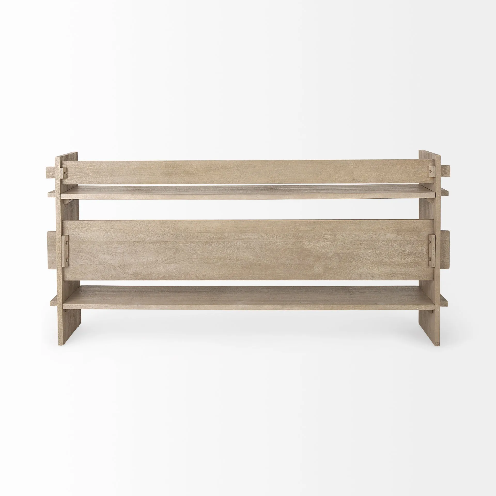 Aida Console Table - Unique Mango Wood Design with Stylish Shelves for Modern Living Spaces