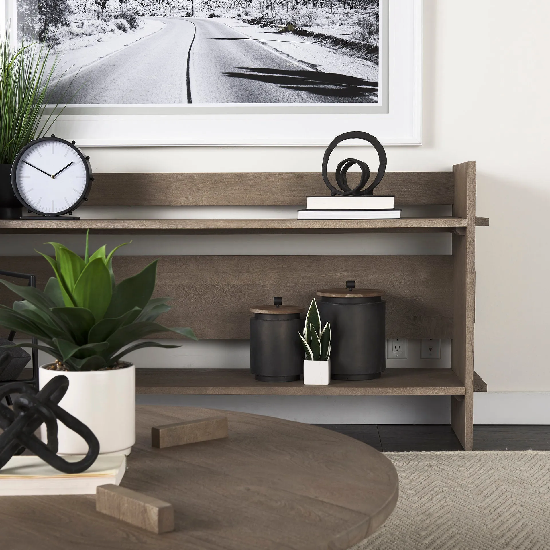 Aida Console Table - Unique Mango Wood Design with Stylish Shelves for Modern Living Spaces