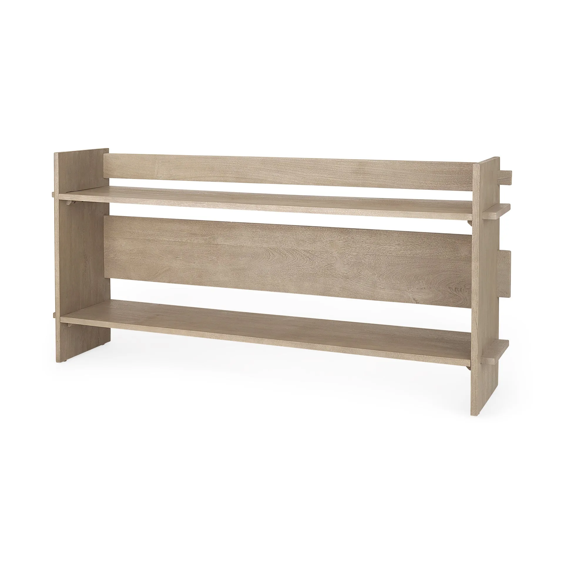 Aida Console Table - Unique Mango Wood Design with Stylish Shelves for Modern Living Spaces