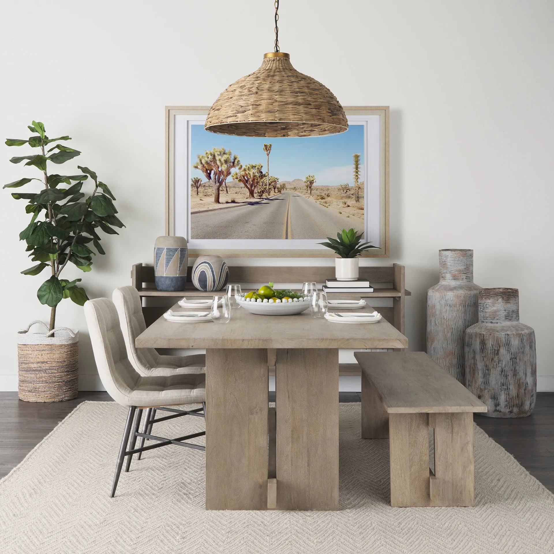 Aida Console Table - Unique Mango Wood Design with Stylish Shelves for Modern Living Spaces