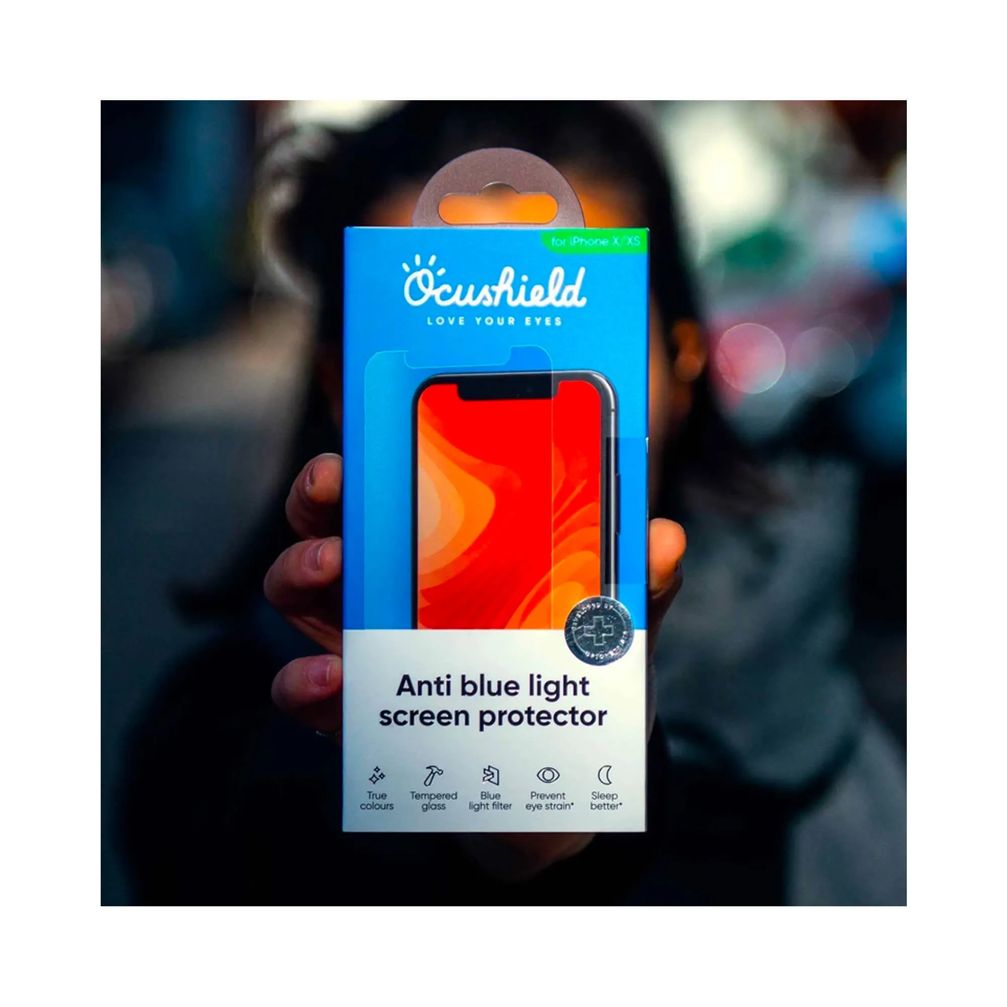 Anti blue light screen protector for iPhone