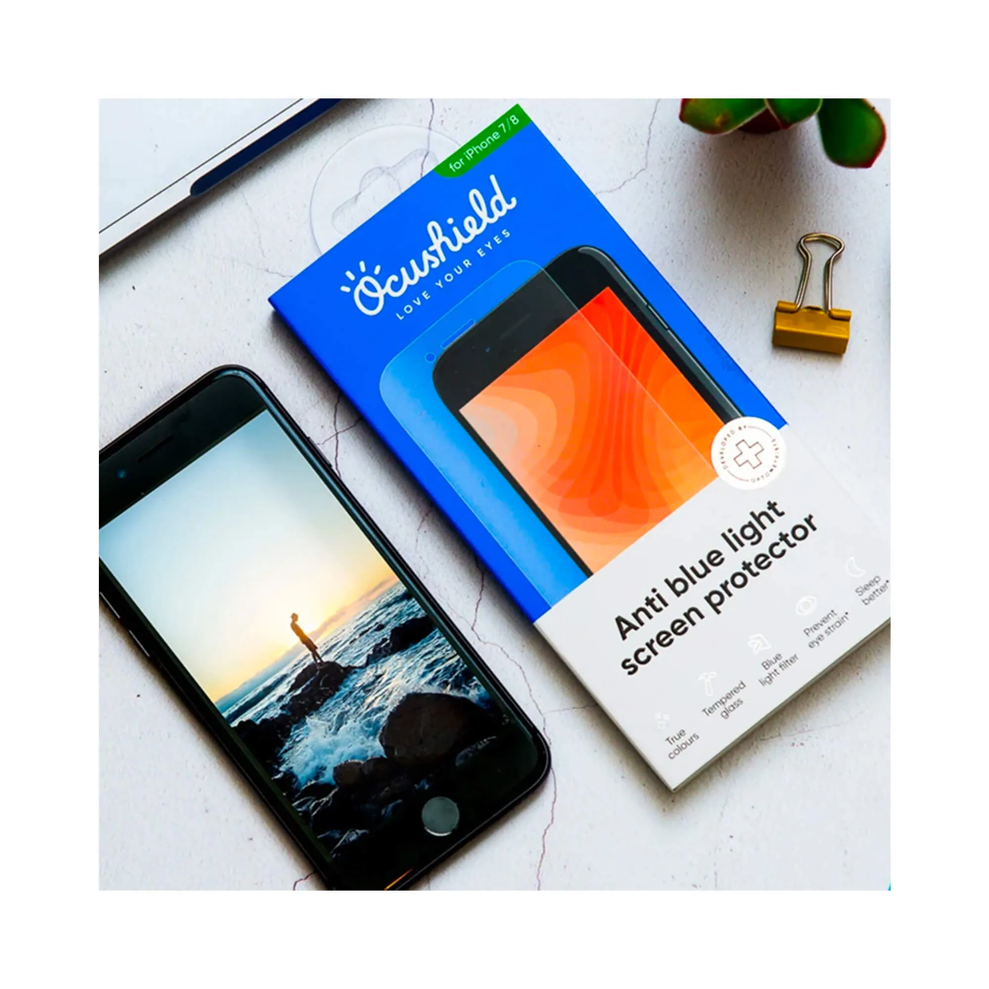 Anti blue light screen protector for iPhone