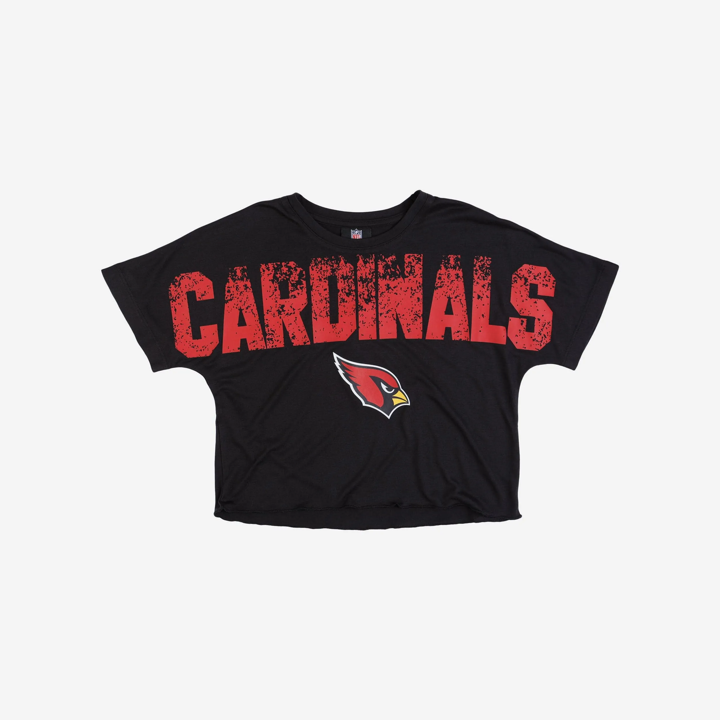 Arizona Cardinals Womens Petite Distressed Wordmark Crop Top