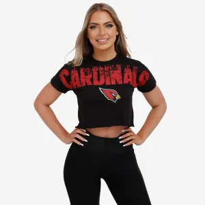 Arizona Cardinals Womens Petite Distressed Wordmark Crop Top