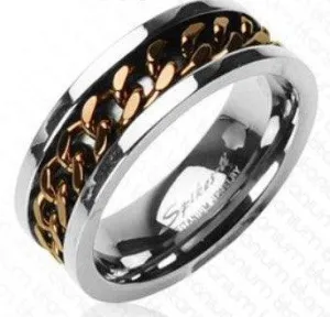AROMA - ROSE BROWN CHAIN MENS RING