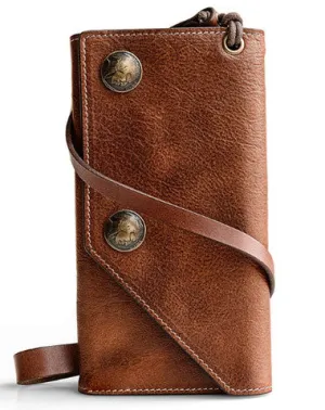 Biker Chain Wallet Leather Wallet With Chain Mens Leather Chain Wallet for Men