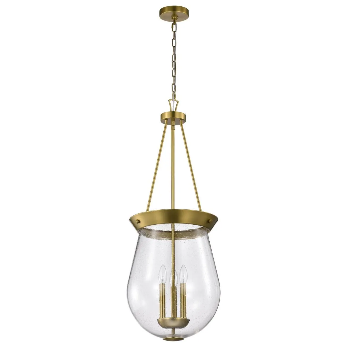 Boliver 14 in. 3 lights Pendant Light Vintage Brass Finish