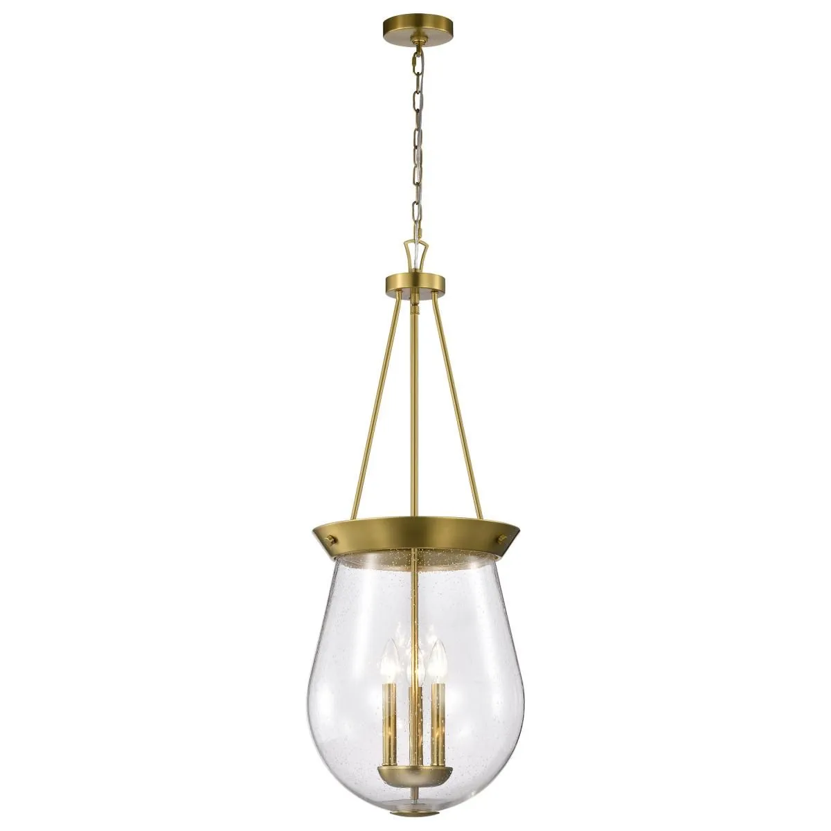 Boliver 14 in. 3 lights Pendant Light Vintage Brass Finish
