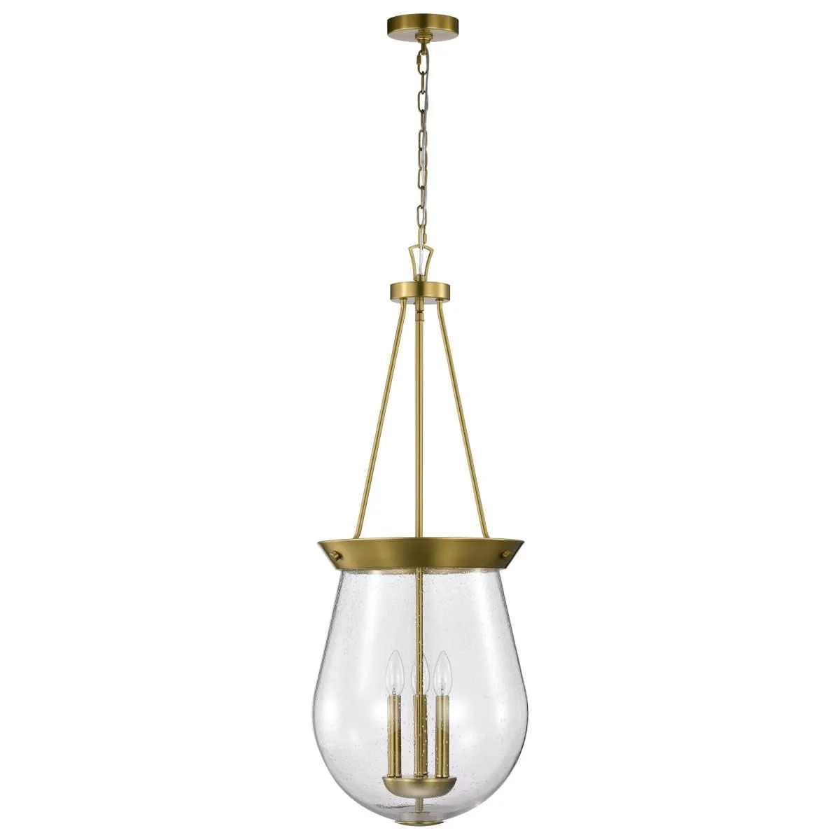 Boliver 14 in. 3 lights Pendant Light Vintage Brass Finish