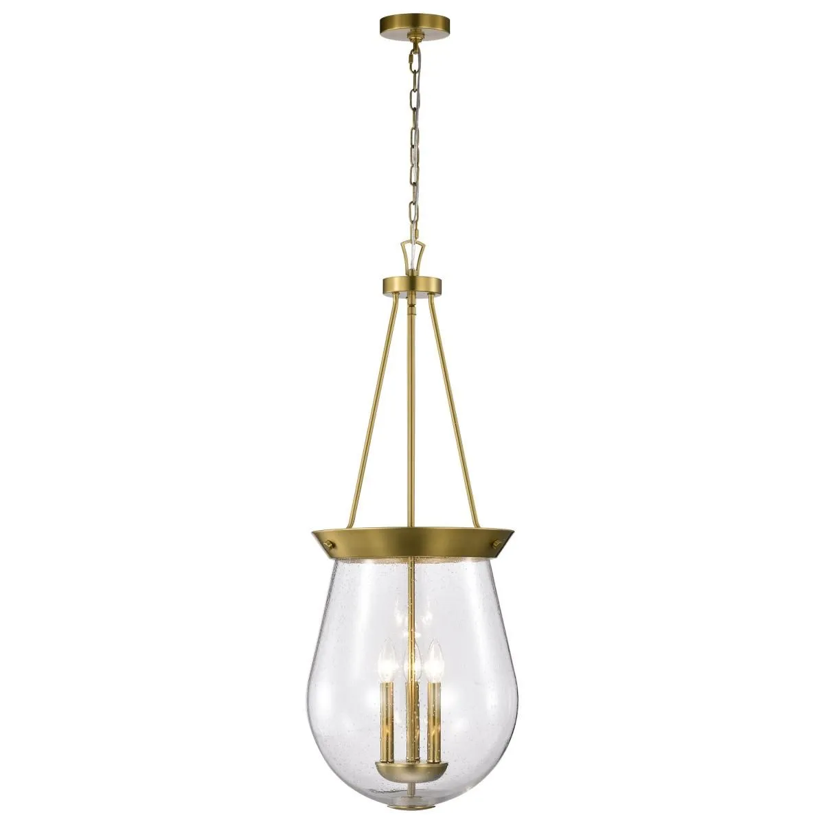 Boliver 14 in. 3 lights Pendant Light Vintage Brass Finish