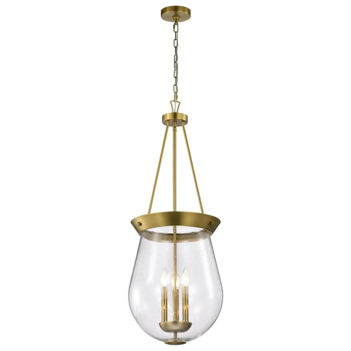 Boliver 14 in. 3 lights Pendant Light Vintage Brass Finish