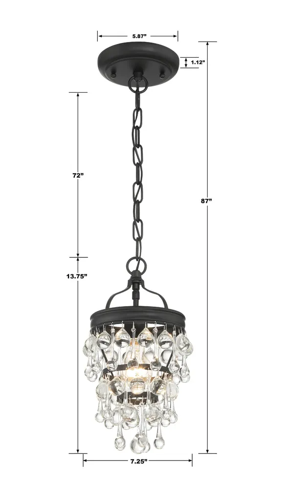 Calypso 1 Light Matte Black Mini Pendant