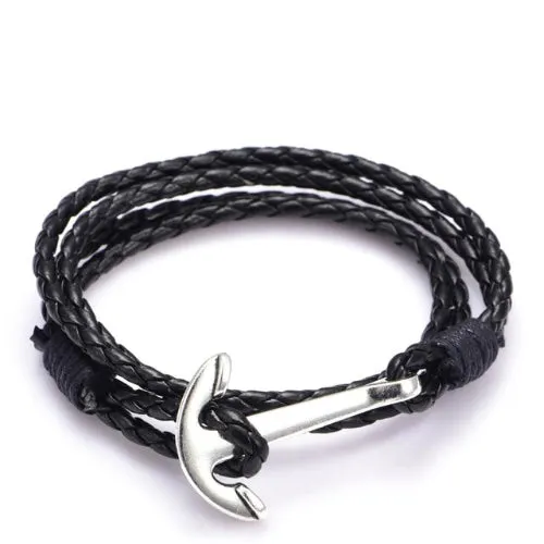 Classy Men Anchor Leather Bracelet - 3 Styles