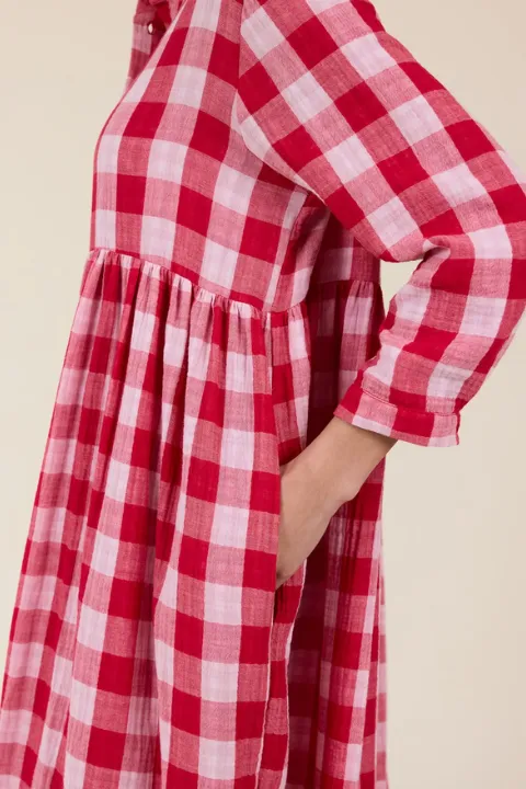Cleo Dress - Red check
