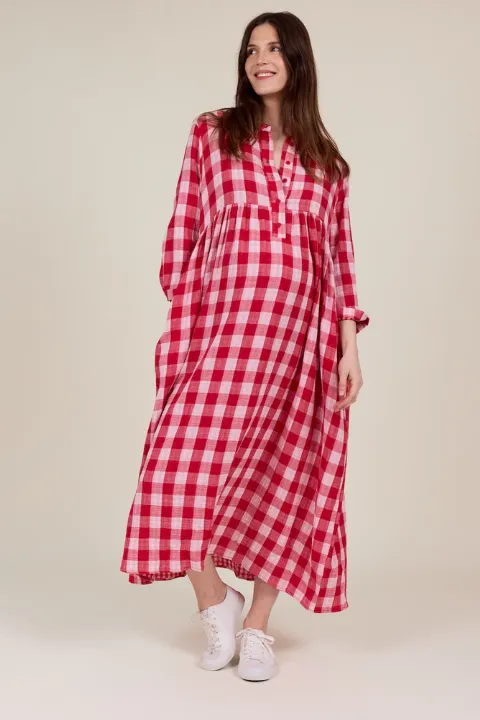 Cleo Dress - Red check
