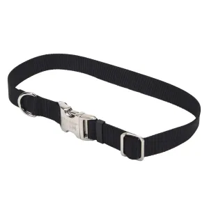 Coastal Adjustable Nylon Collar with Metal Buckle Large Black