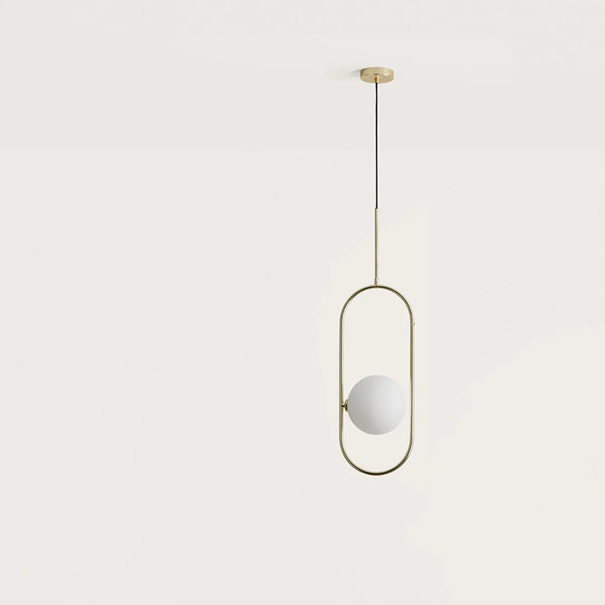 Contemporary Brass Oval Ceiling Pendant