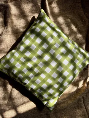 Cotton Cushion Cover | Checks Print | Avocado Green