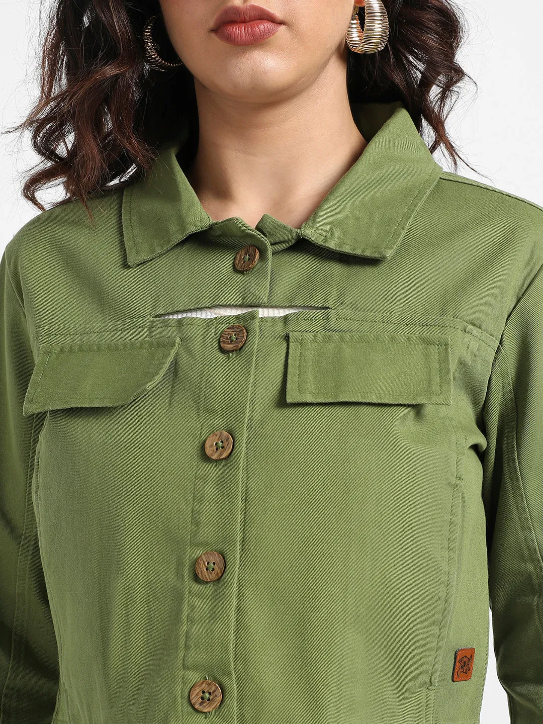 Cropped Jacket With Cut-Out Detail