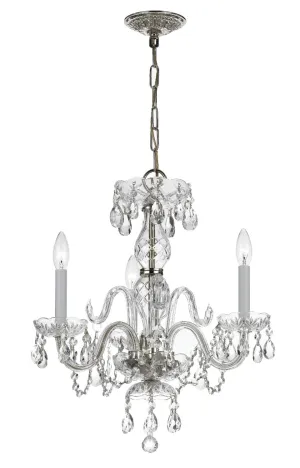 Crystorama 5044-CL-MWP Traditional Crystal 3 Light Clear Crystal Mini Chandelier