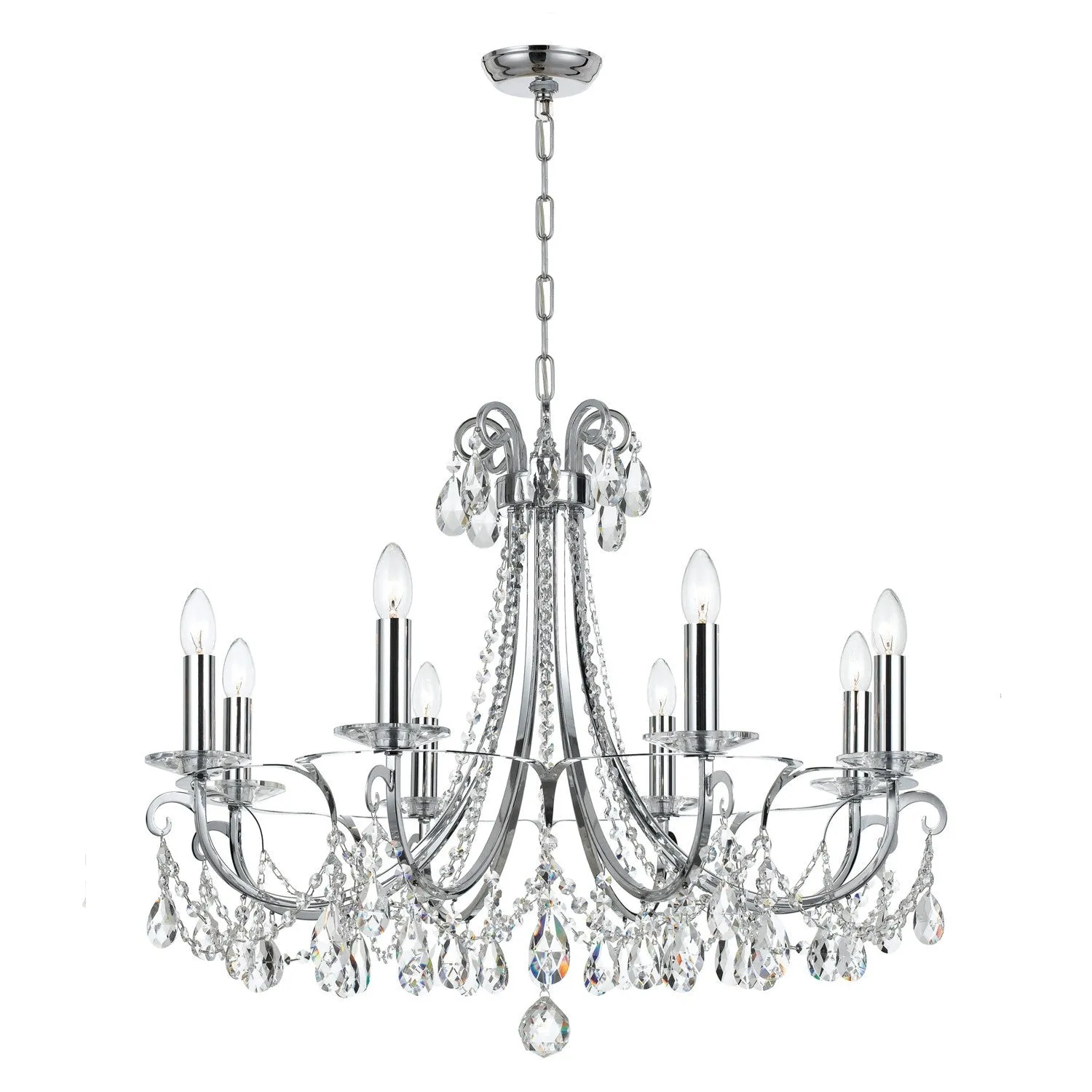 Crystorama 6828-CH-CL-MWP Othello 8 Light Clear Crystal Chandelier - Polished Chrome