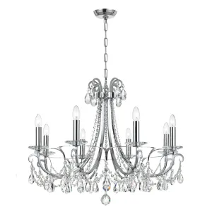 Crystorama 6828-CH-CL-MWP Othello 8 Light Clear Crystal Chandelier - Polished Chrome