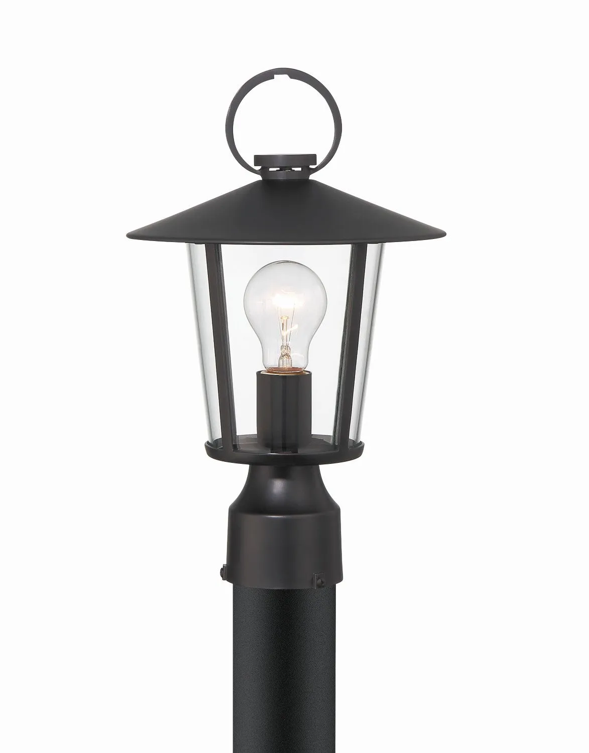 Crystorama AND-9207-CL-MK Andover 1 Light Outdoor Lantern Post - Matte Black