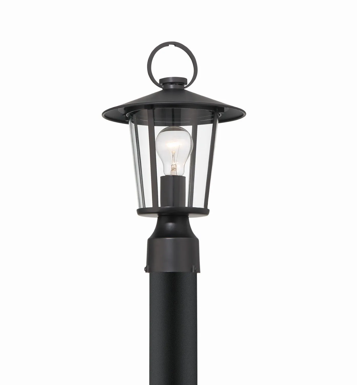 Crystorama AND-9207-CL-MK Andover 1 Light Outdoor Lantern Post - Matte Black