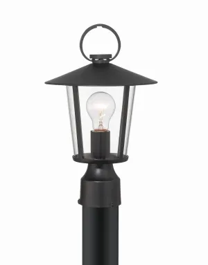 Crystorama AND-9207-CL-MK Andover 1 Light Outdoor Lantern Post - Matte Black