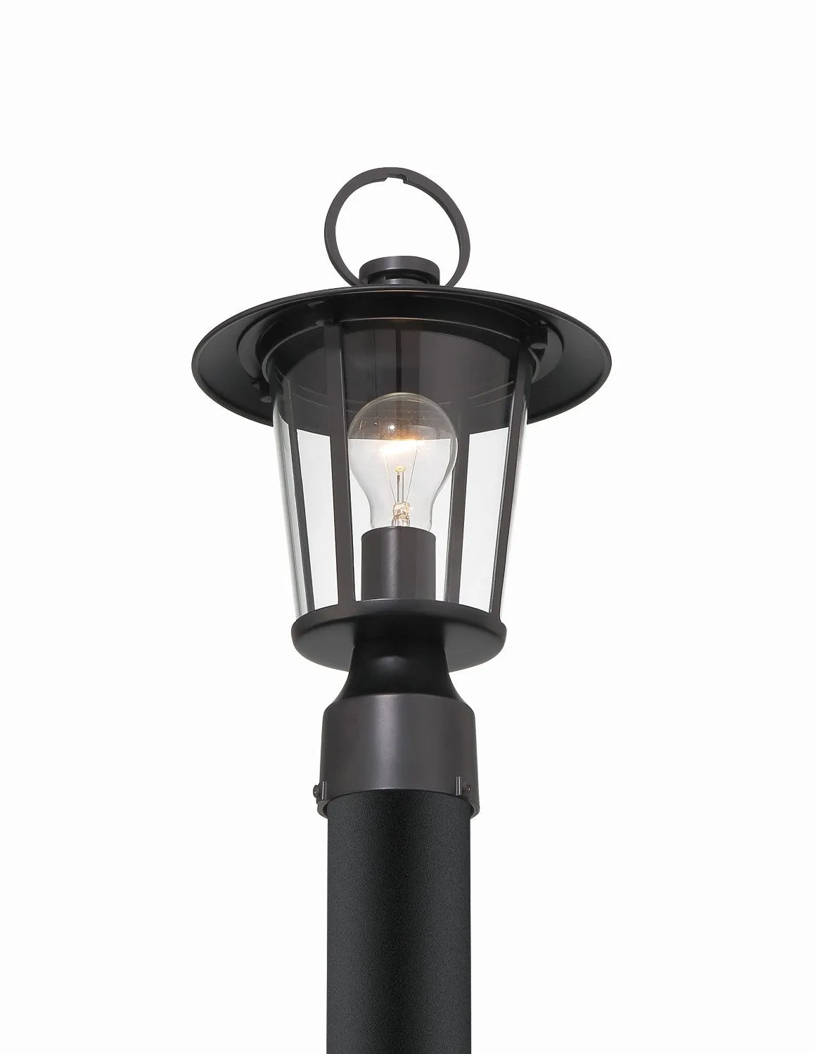 Crystorama AND-9207-CL-MK Andover 1 Light Outdoor Lantern Post - Matte Black