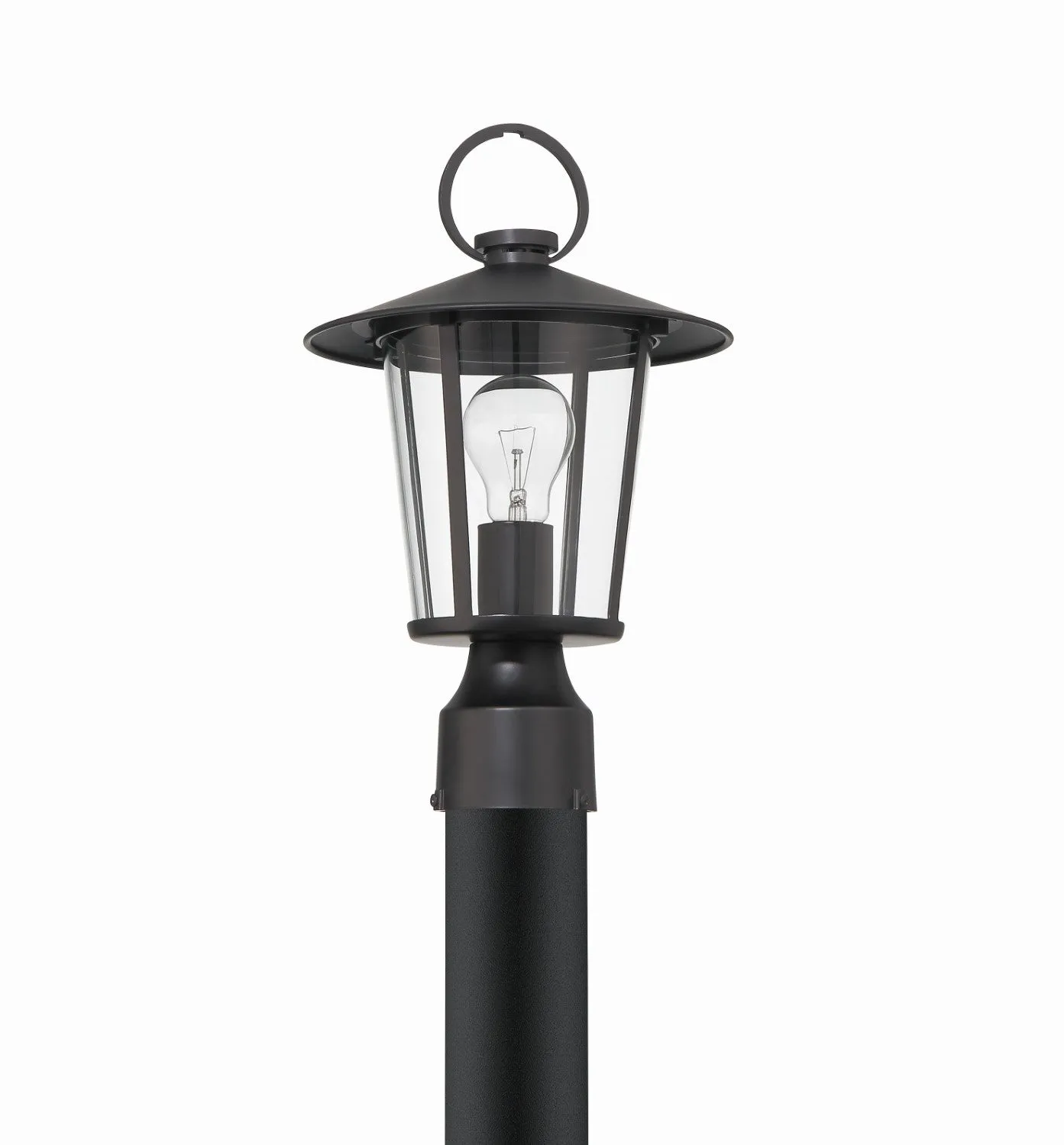 Crystorama AND-9207-CL-MK Andover 1 Light Outdoor Lantern Post - Matte Black