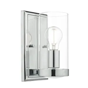 Dar RAM0750 | Ramiro 1-Light Wall Light | Polished Chrome with Clear Glass