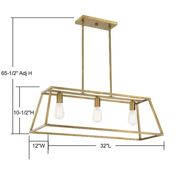 Denton Three-Light Linear Chandelier