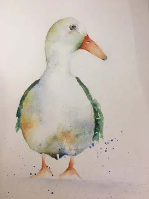 Duck Print in Watercolour, A3 - Three Styles