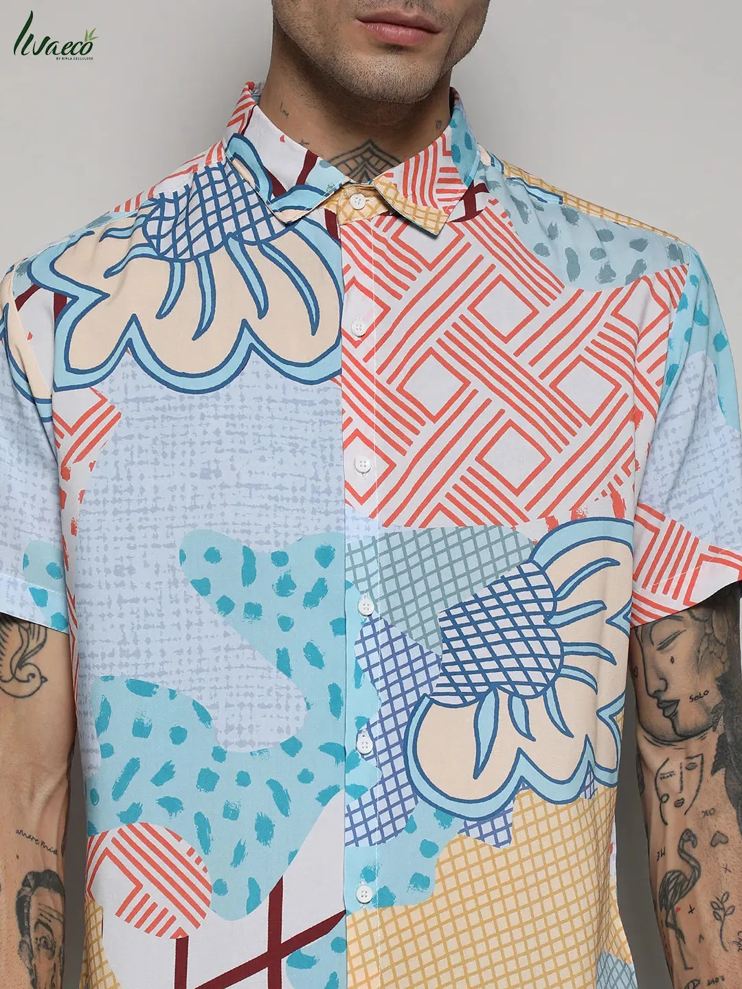 Ecoliva Abstract Patch Shirt