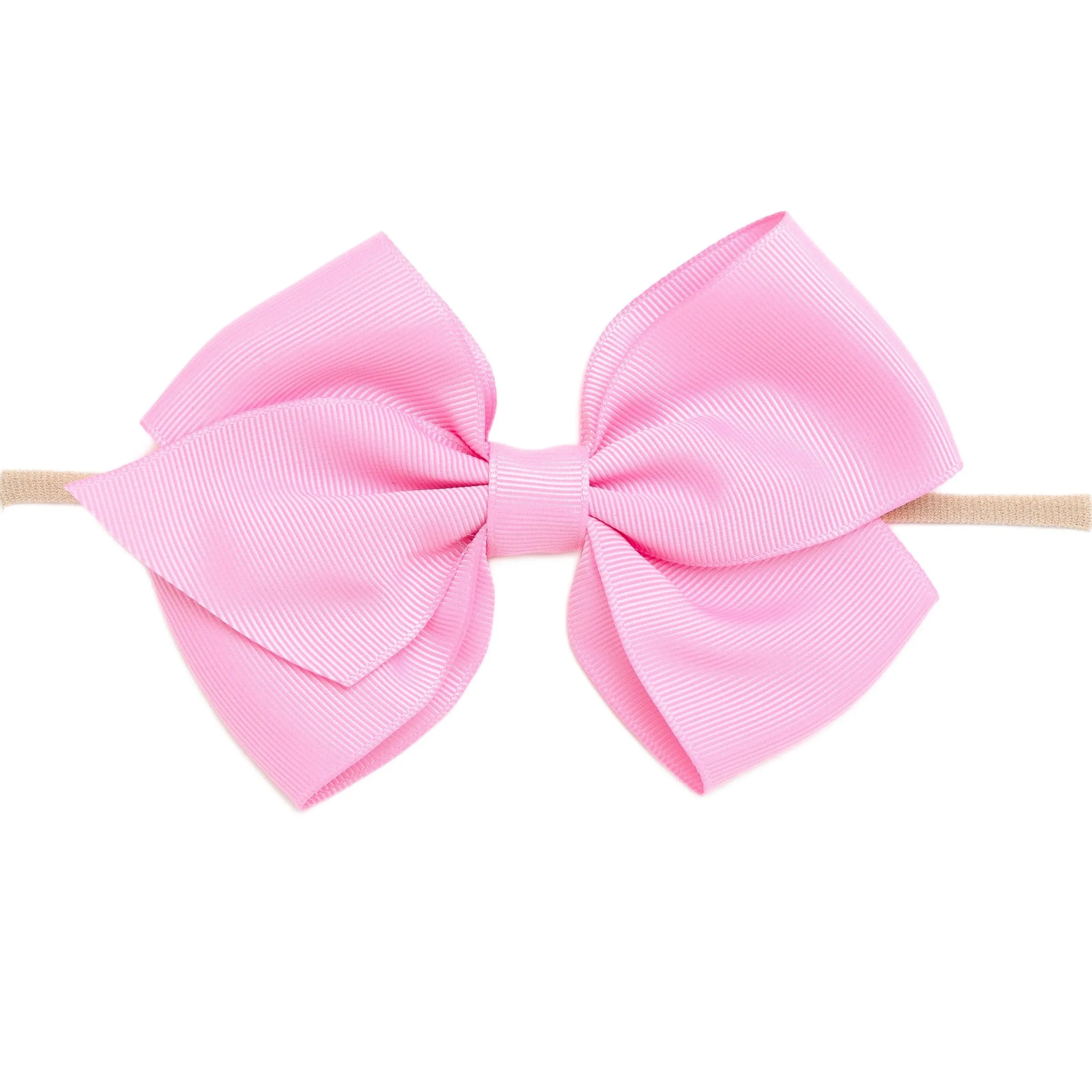 Ella Grosgrain Bow Nylon Headband - Bubblegum