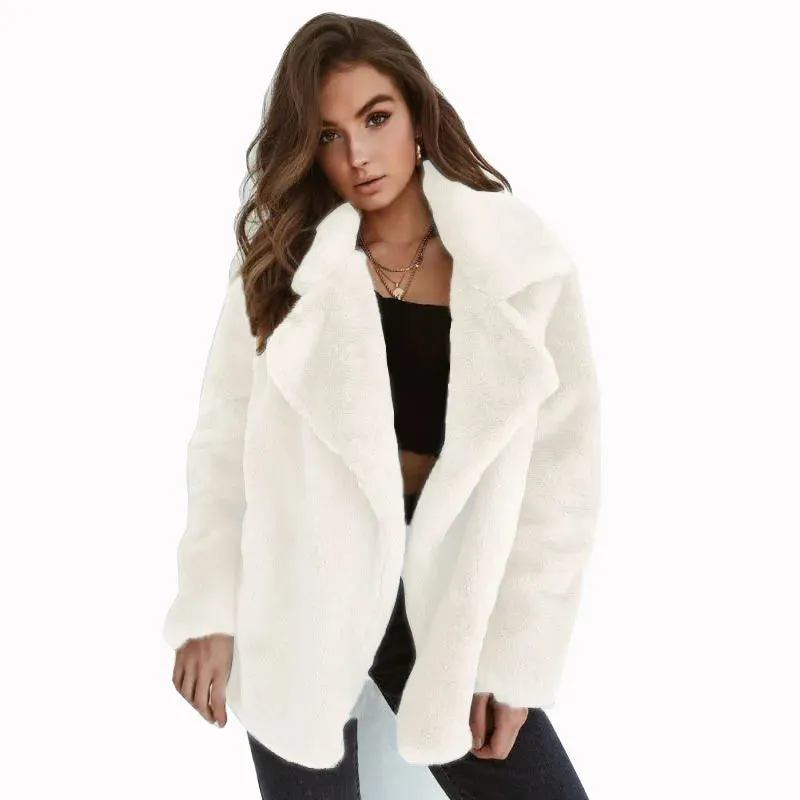 European and American Style Fashion Female Faux Fur Coats