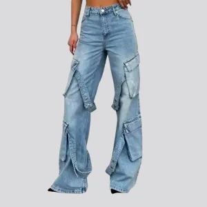 Fashionable light pattern women's jeans