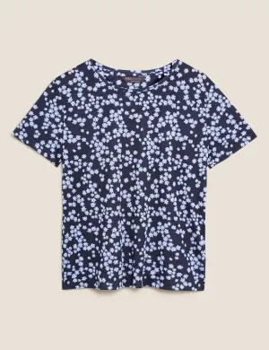 Floral Crew Neck Relaxed T-Shirt