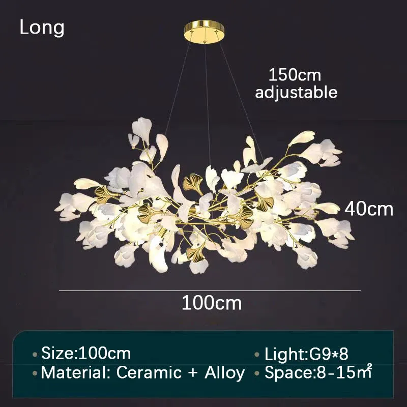 Ginkgo Leaf Art Hanging LED Chandelier