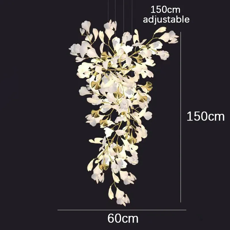 Ginkgo Leaf Art Hanging LED Chandelier